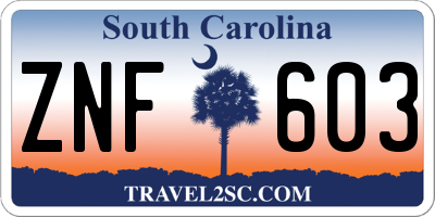 SC license plate ZNF603