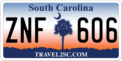 SC license plate ZNF606