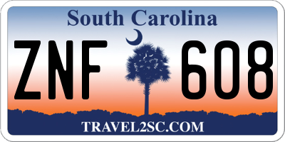 SC license plate ZNF608