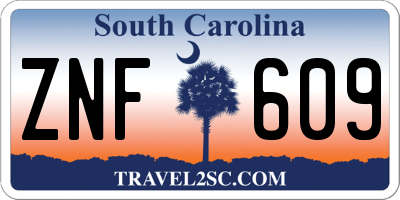 SC license plate ZNF609