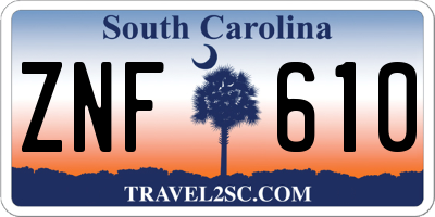 SC license plate ZNF610