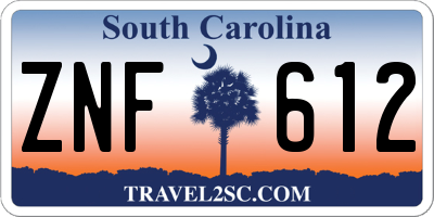 SC license plate ZNF612
