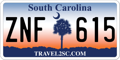 SC license plate ZNF615