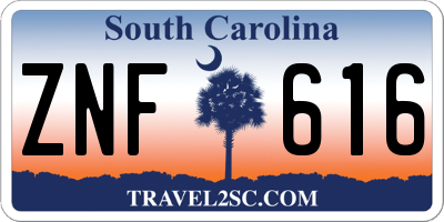 SC license plate ZNF616