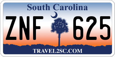SC license plate ZNF625