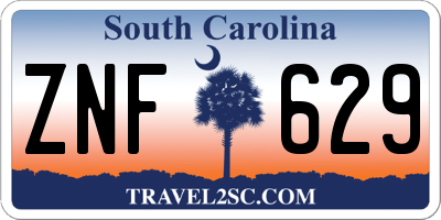 SC license plate ZNF629