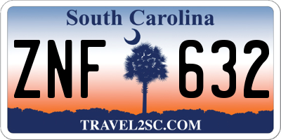 SC license plate ZNF632