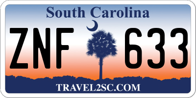 SC license plate ZNF633