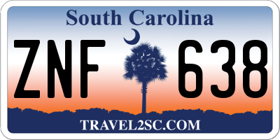 SC license plate ZNF638