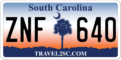 SC license plate ZNF640