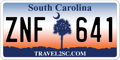 SC license plate ZNF641