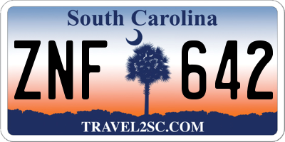 SC license plate ZNF642