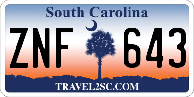 SC license plate ZNF643
