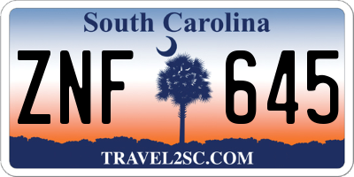 SC license plate ZNF645