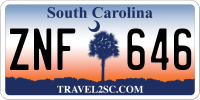 SC license plate ZNF646