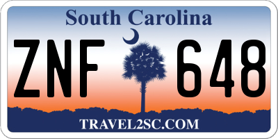 SC license plate ZNF648