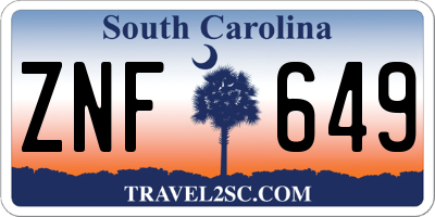 SC license plate ZNF649