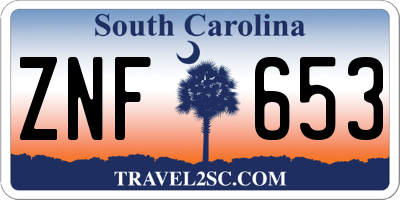 SC license plate ZNF653