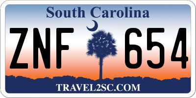 SC license plate ZNF654