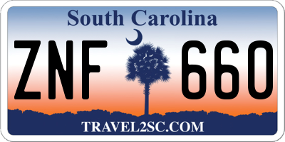 SC license plate ZNF660