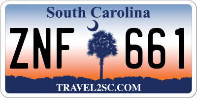 SC license plate ZNF661