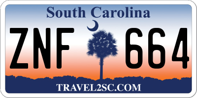 SC license plate ZNF664