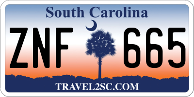SC license plate ZNF665