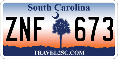 SC license plate ZNF673