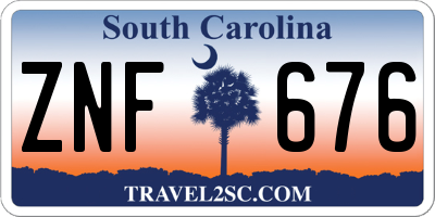 SC license plate ZNF676