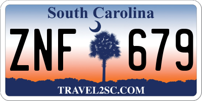 SC license plate ZNF679
