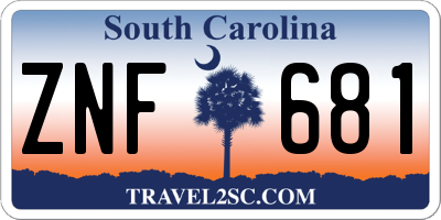 SC license plate ZNF681