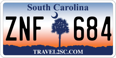 SC license plate ZNF684