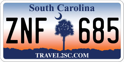 SC license plate ZNF685
