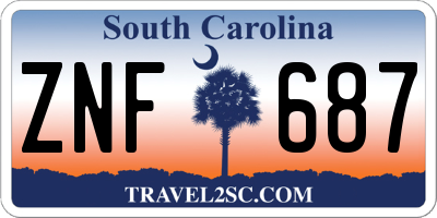 SC license plate ZNF687