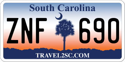 SC license plate ZNF690