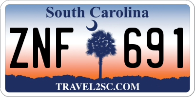 SC license plate ZNF691