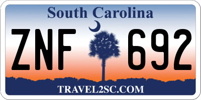 SC license plate ZNF692