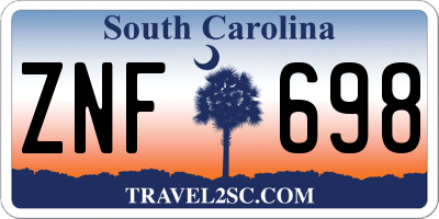 SC license plate ZNF698
