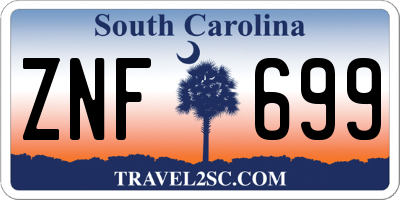 SC license plate ZNF699