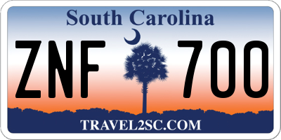 SC license plate ZNF700