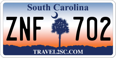 SC license plate ZNF702