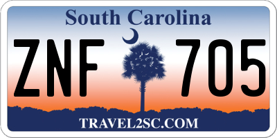 SC license plate ZNF705