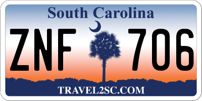 SC license plate ZNF706