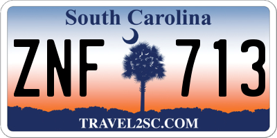 SC license plate ZNF713