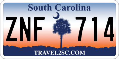 SC license plate ZNF714