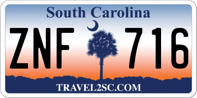 SC license plate ZNF716