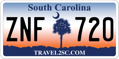 SC license plate ZNF720