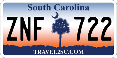 SC license plate ZNF722