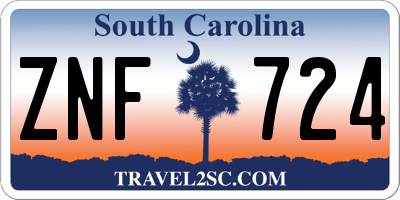 SC license plate ZNF724