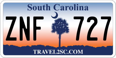 SC license plate ZNF727